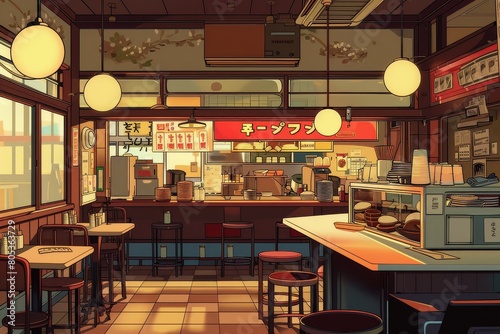 Cafe Ramen Anime Background Retro Vintage 70S