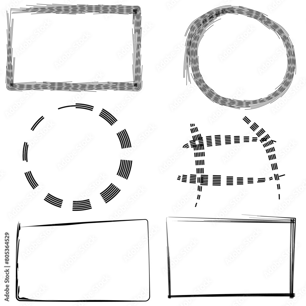 Fototapeta premium Brushed Outlined Boxes and Shapes-2