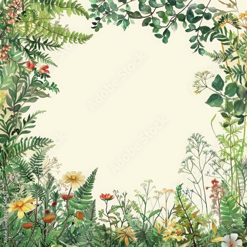 Wallpaper Mural Explore an educational template that integrates botanical illustrations in watercolor Torontodigital.ca
