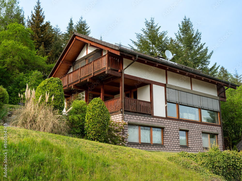 German European architectural style of a rural house German European architectural style of a rural house