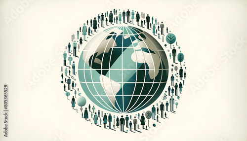 World Population Day background with circles