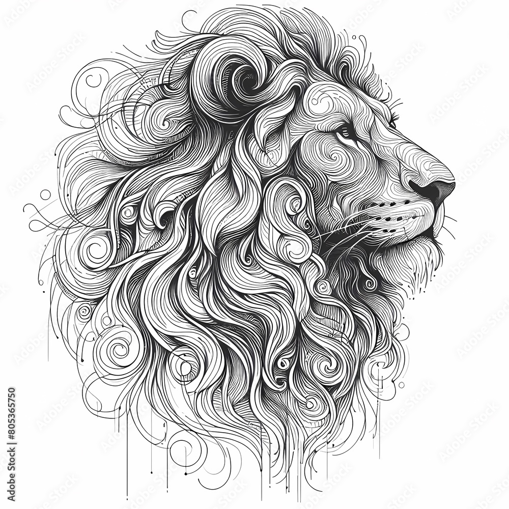  abstract lion drawing