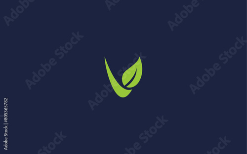 letter v with leaves logo icon design vector design template inspiration