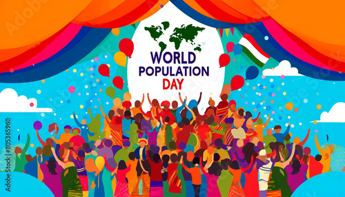 World Population Day background with circles