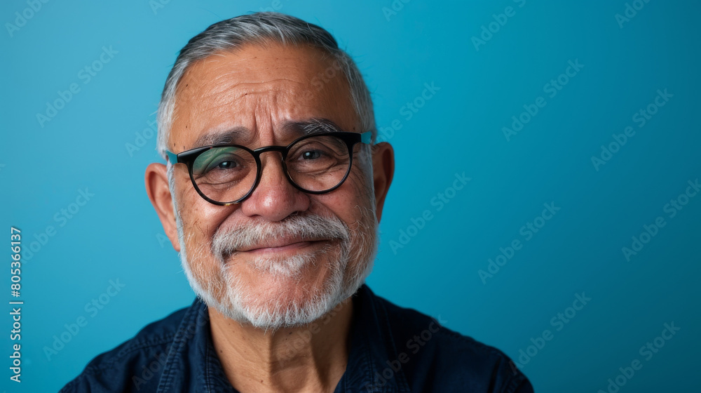 A man with glasses and a beard is smiling A man with glasses and a beard is smiling