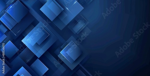 A high-tech digital background featuring various blue squares and dynamic motion, symbolizing innovation and connectivity photo