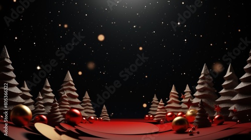 christmas background with fir trees