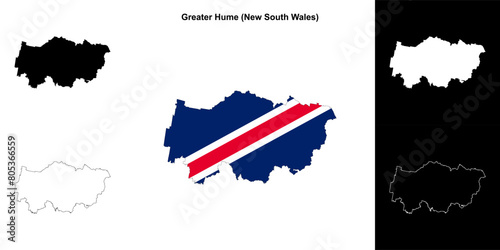 Greater Hume (New South Wales) outline map set
