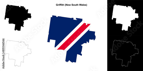 Griffith (New South Wales) outline map set