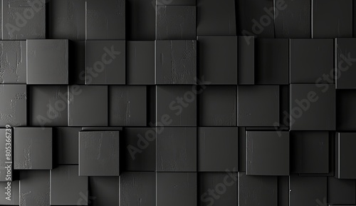 A sleek monochrome 3D render of a cube pattern creating a texture that evokes a sense of modernity and urban architecture