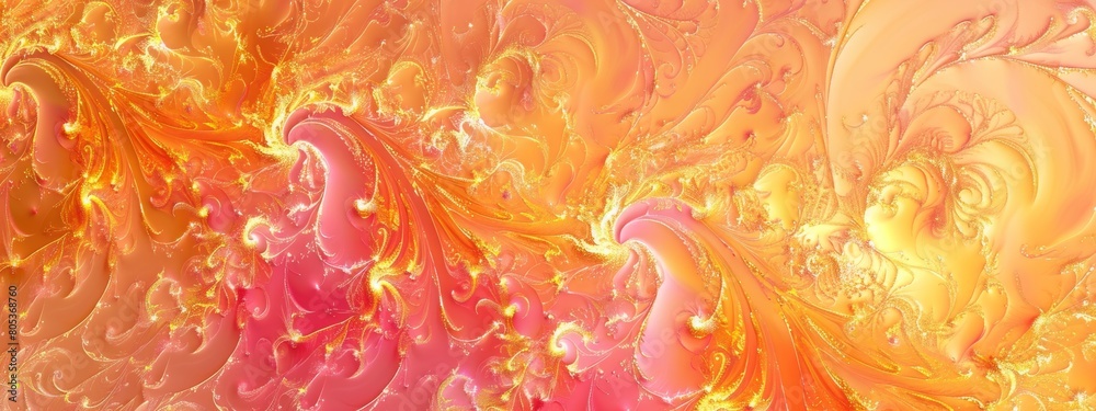 Golden and orange swirls with pink highlights, in an abstract style, for use as mobile phone wallpaper. The background is a vibrant gradient of gold to peach pink. Golden and orange swirls with pink highlights, in an abstract style, for use as mobile phone wallpaper. The background is a vibrant gradient of gold to peach pink.