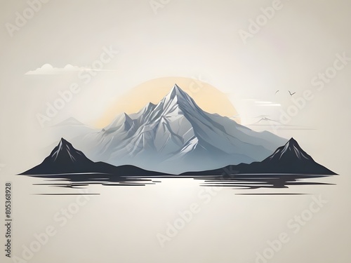 White mountain Background Generative Ai 
