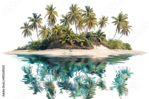 Gorgeous Palm Island, sliced away. Generative Ai