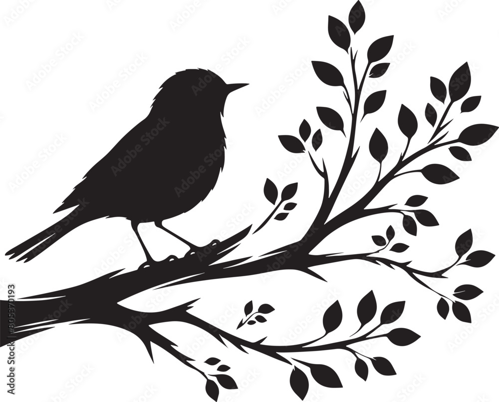 Birds on the branch of a tree clipart silhouette in black colour. Dove Vector illustration template for tattoo or laser cutting. Birds on the branch of a tree clipart silhouette in black colour. Dove Vector illustration template for tattoo or laser cutting.