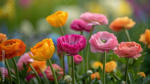 Colorful flowers in bloom, perfect for Mother's Day greetings