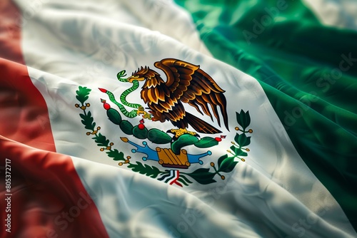 The mexican flag is shown in this image. photo