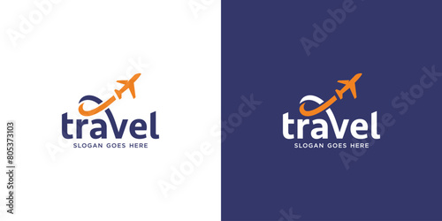 Travel Word Mark Letter V Logotype Lettering Typography for Airplane Flight Airline Aircraft Aviation Logo Design Inspiration.