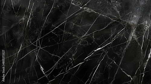 Midnight black marble with silver veins, embodying modern sophistication and allure.