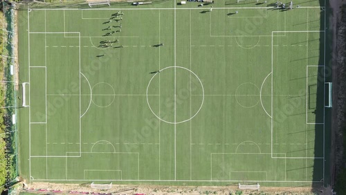 Aerial video of football sports fields in Tordera Catalonia photo