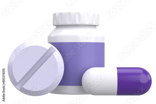 Medicine. 3D drug. 3D illustration.