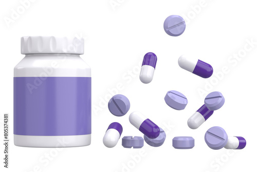 Medicine. 3D drug. 3D illustration.