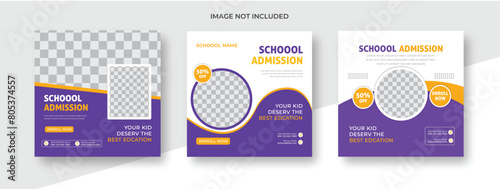 school admission social media post banner design. back to school social media post banner design