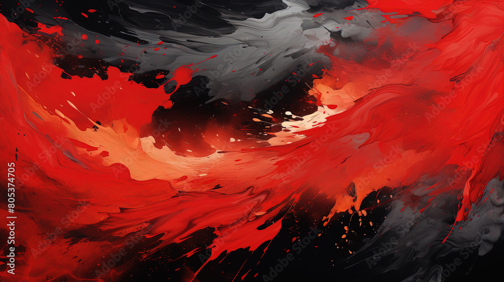 Seamless Red and Black Liquid Oil Paint Splatter White Background Seamless Red and Black Liquid Oil Paint Splatter White Background