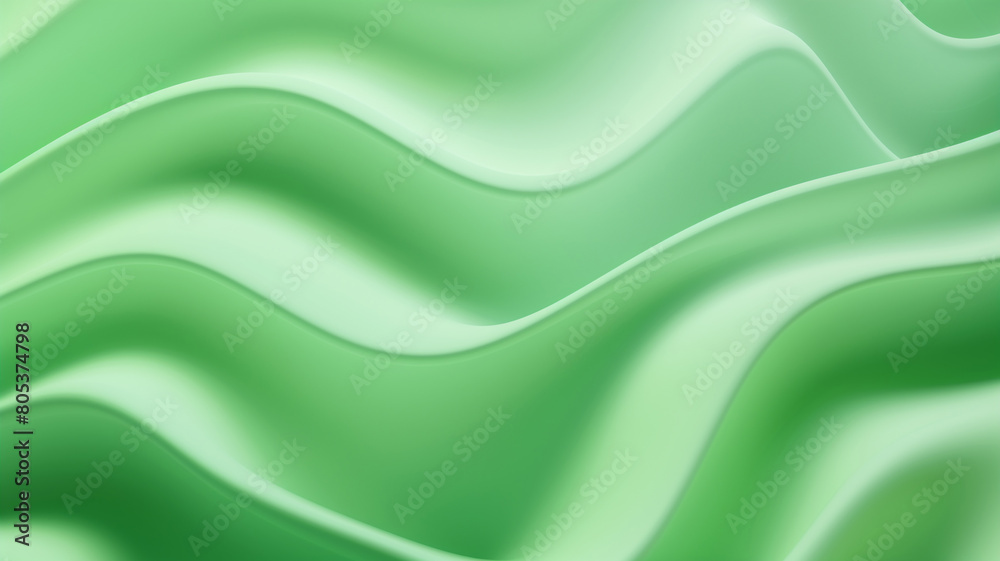 Fototapeta premium Seamless Loop Green Color Wave Product Showcase Background. Abstract background.