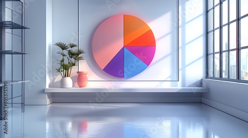 Clean design of a pie chart comparing different sectors contributions to GDP on a minimalist layout