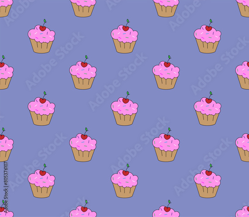 cute simple cakes seamless pattern