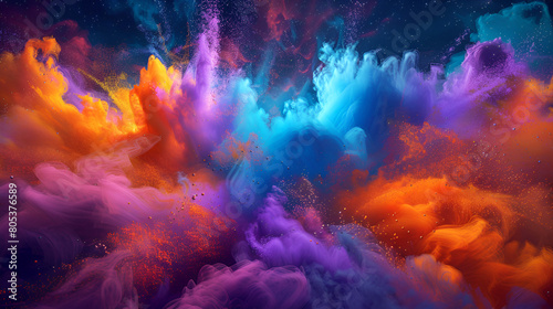 explosión de color explosión de pintura diseño creativo brillante y colorido multicolor, plantilla para diseño y arte fondo de fantasía estallar fondo colores vibrantes photo