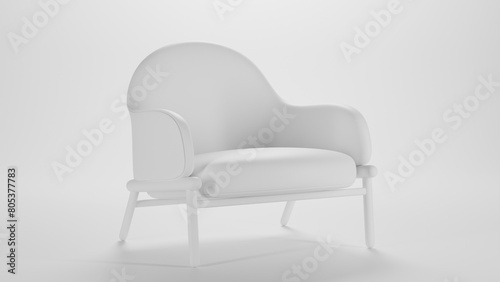 Modern design single sofa premium photo 3d render