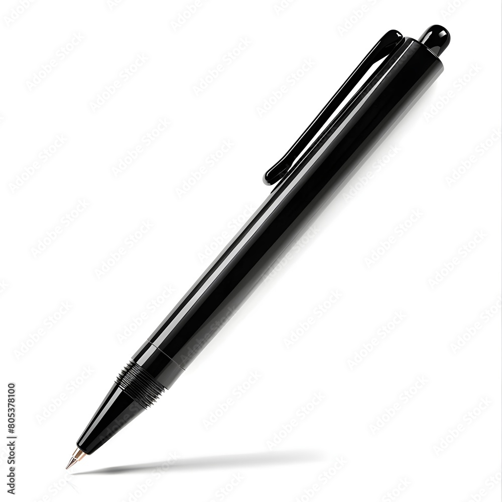black ball pen isolated on white background generative AI black ball pen isolated on white background generative AI