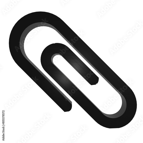 icon paper clip isolated 3D PNG symbolic