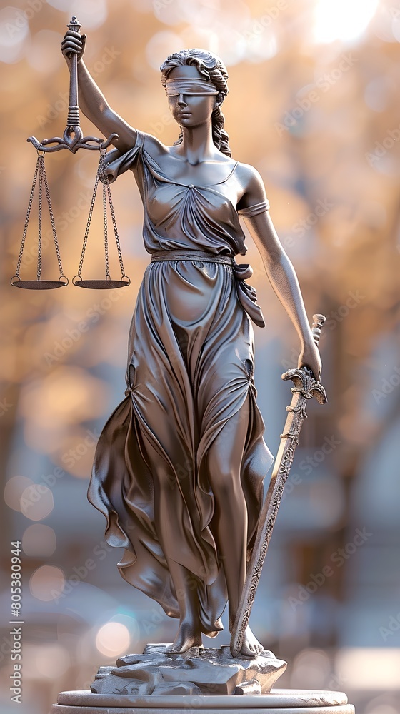 Allegorical Statue Symbolizing Justice and the Rule of Law in Society ...