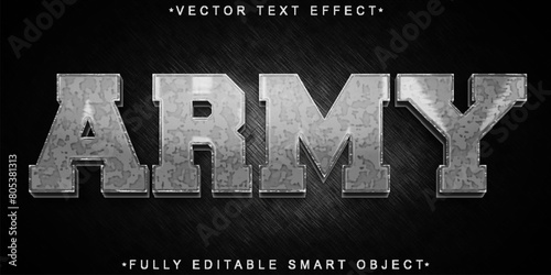 Gray Camo Army Vector Fully Editable Smart Object Text Effect