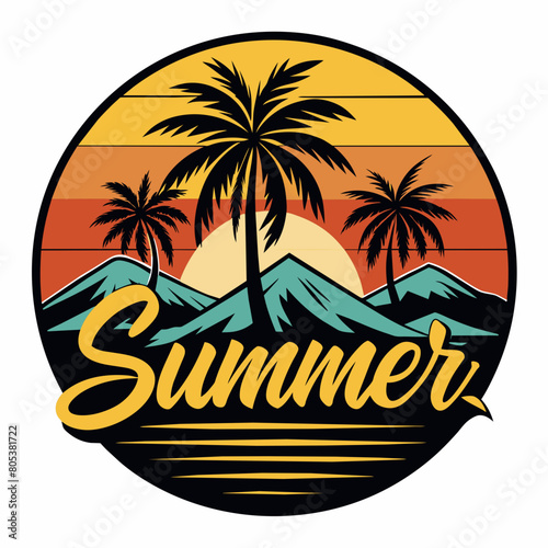  Summer vibes vector illustration. This is an editable file.