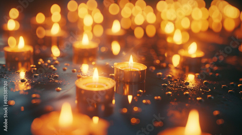 Warm Candlelight Ambience With Deep Focus and Glowing Flames photo