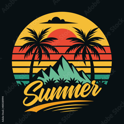 Wallpaper Mural  Summer vibes vector illustration. This is an editable file. Torontodigital.ca