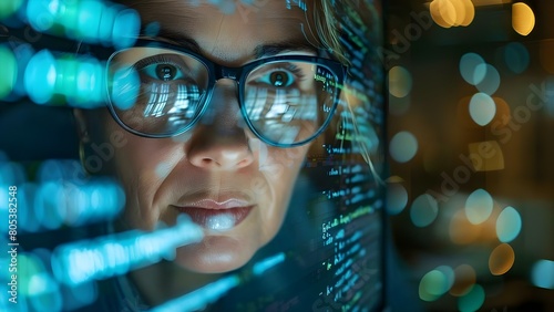 Wallpaper Mural Analyzing programming code for cyber security: Mature person in glasses at computer. Concept Programming Code Analysis, Cyber Security, Mature Person, Glasses, Computer Torontodigital.ca