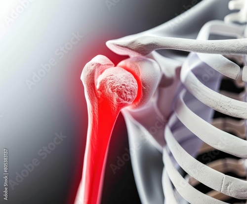 Close Up of Skeleton With Red Bone