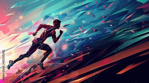 Digital Painting of a Man Running © easybanana