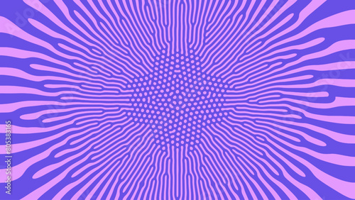 Fantastic Radial Cell Structure Vector Violet Purple Colors Abstract Background. Spreading Of Mysterious Alien Microorganism Psychedelic Drug Trippy Art Illustration. Unusual Liquid Structure Texture