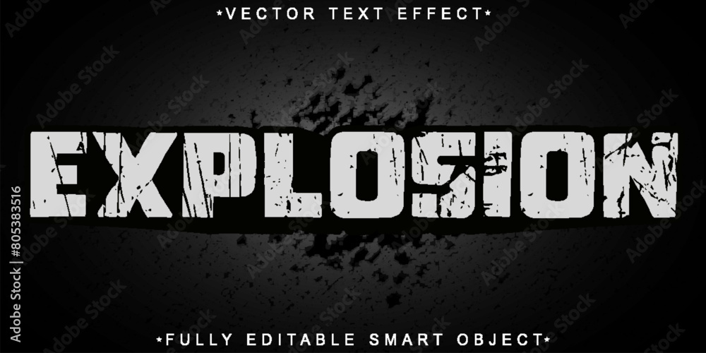 Worn Explosion Vector Fully Editable Smart Object Text Effect