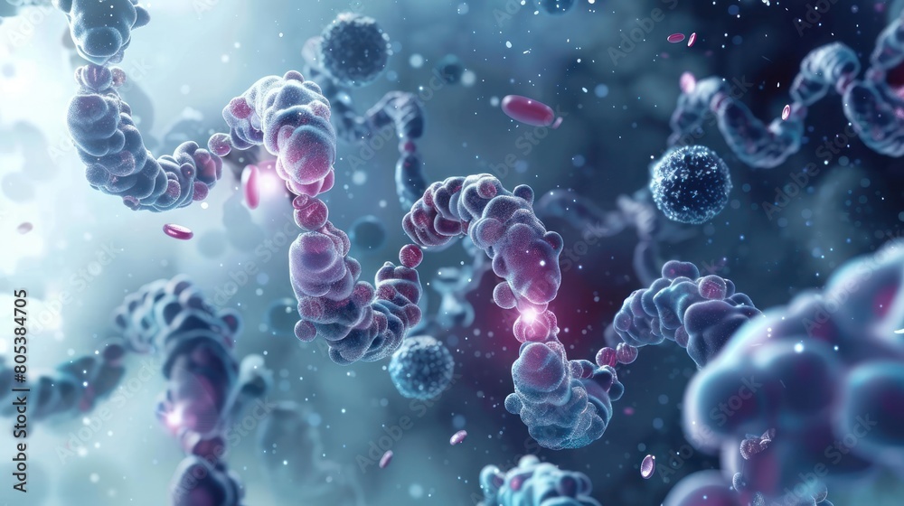 Floating Red and Blue Cells Floating Red and Blue Cells