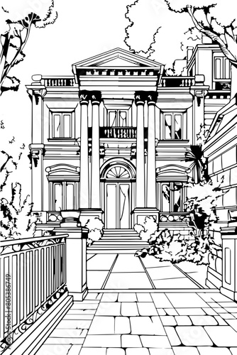 Coloring Book, Malbuchseite, Black and White Vector Graphic zum ausmalen