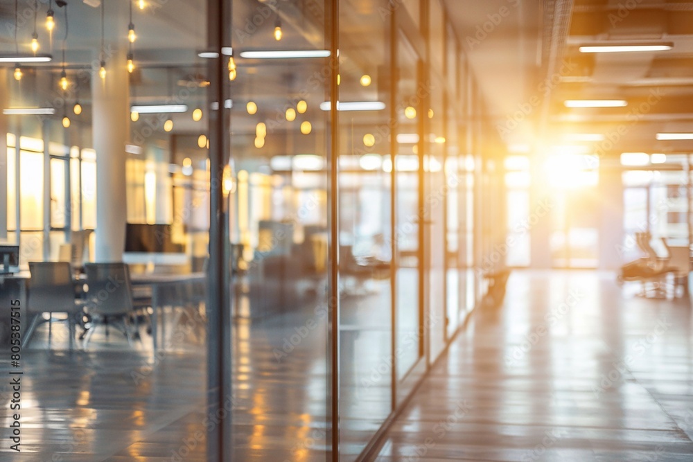 Empty open space office. natural light bokeh at office interior background for design. Empty open space office. natural light bokeh at office interior background for design.