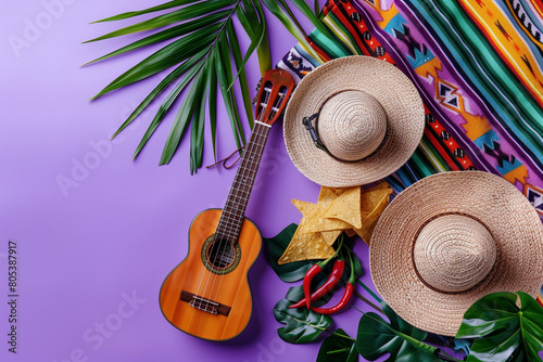 Cinco de Mayo Celebration with Traditional Mexican Items