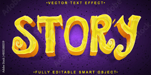 Golden Story Vector Fully Editable Smart Object Text Effect