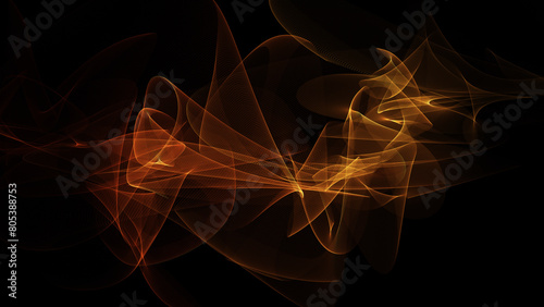 Abstract sound waves on black background